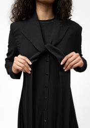 Espiritu Button Front Wool Blend Maxi Shirt Dress