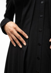 Espiritu Button Front Wool Blend Maxi Shirt Dress