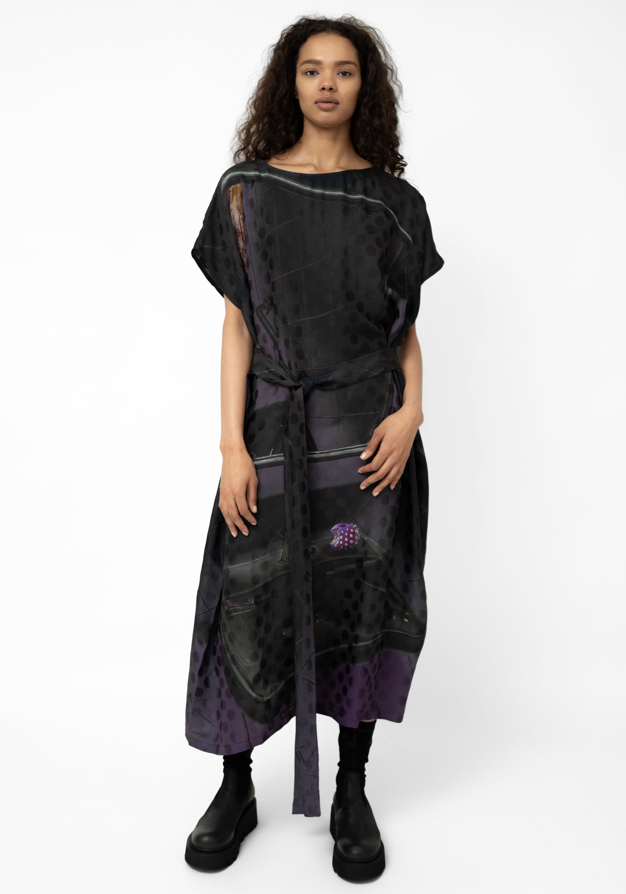 Printed Tube Dress With Removable Tie Waist