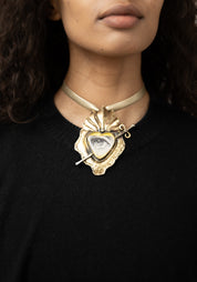 Gilded Detail Heart, Sword and Eye Necklace