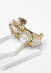 Brass and Vintage Acrylic Beads Trade Cuff
