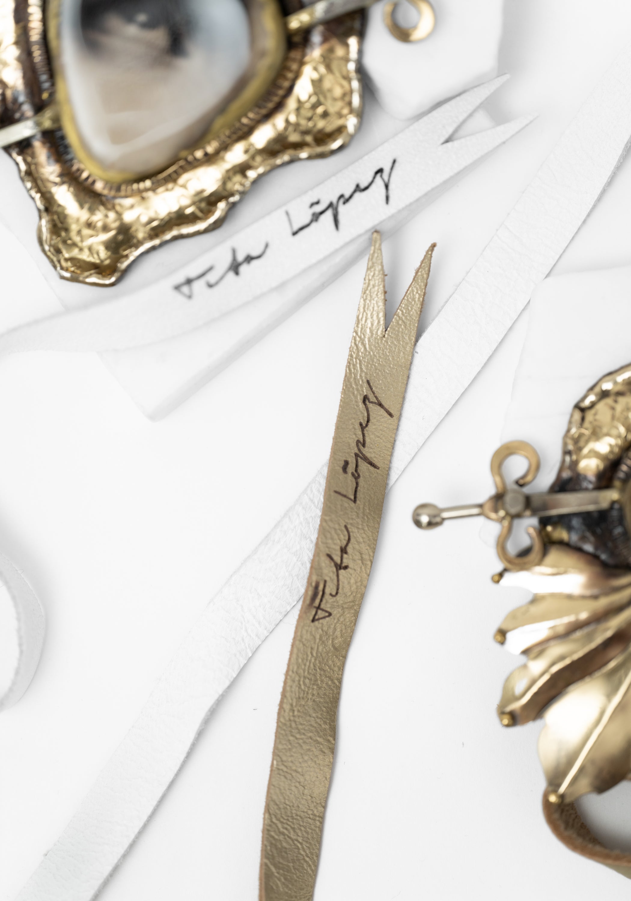 Gilded Detail Heart, Sword and Eye Necklace