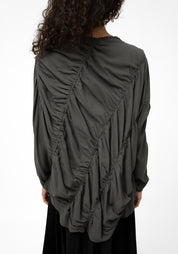 Su Wool and Viscose Blend Ruche Detail Top