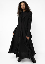 Espiritu Button Front Wool Blend Maxi Shirt Dress