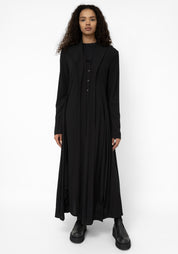 Espiritu Button Front Wool Blend Maxi Shirt Dress