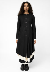 Sueno Asymmetric Layered Wool Blend Jacket