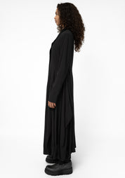 Espiritu Button Front Wool Blend Maxi Shirt Dress