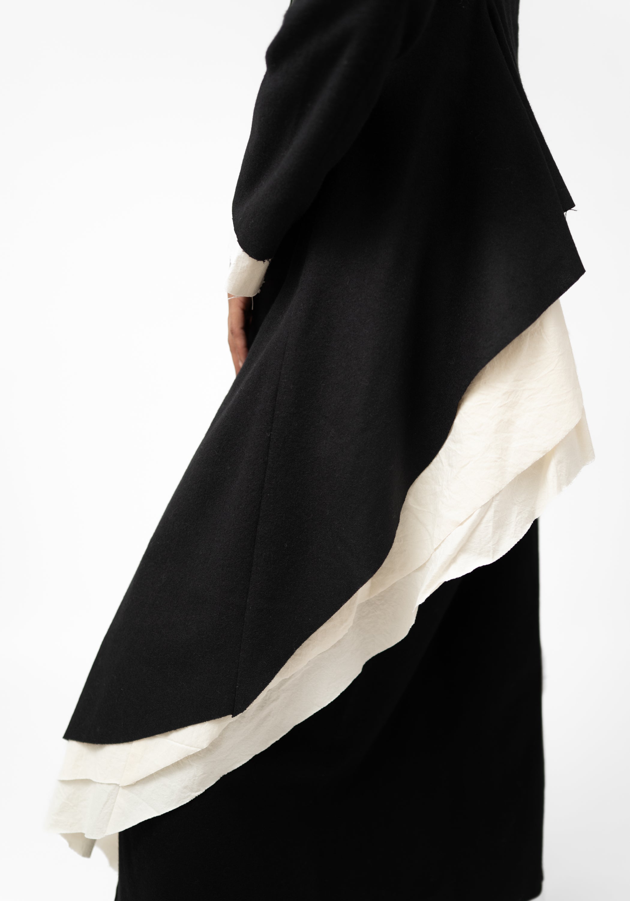 Sueno Asymmetric Layered Wool Blend Jacket