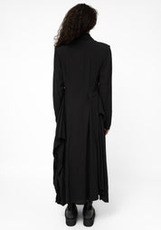 Espiritu Button Front Wool Blend Maxi Shirt Dress
