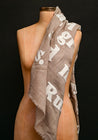 Taupe "We Are Entirely Without Fear" Poetry Scarf/Throw | Karien Belle