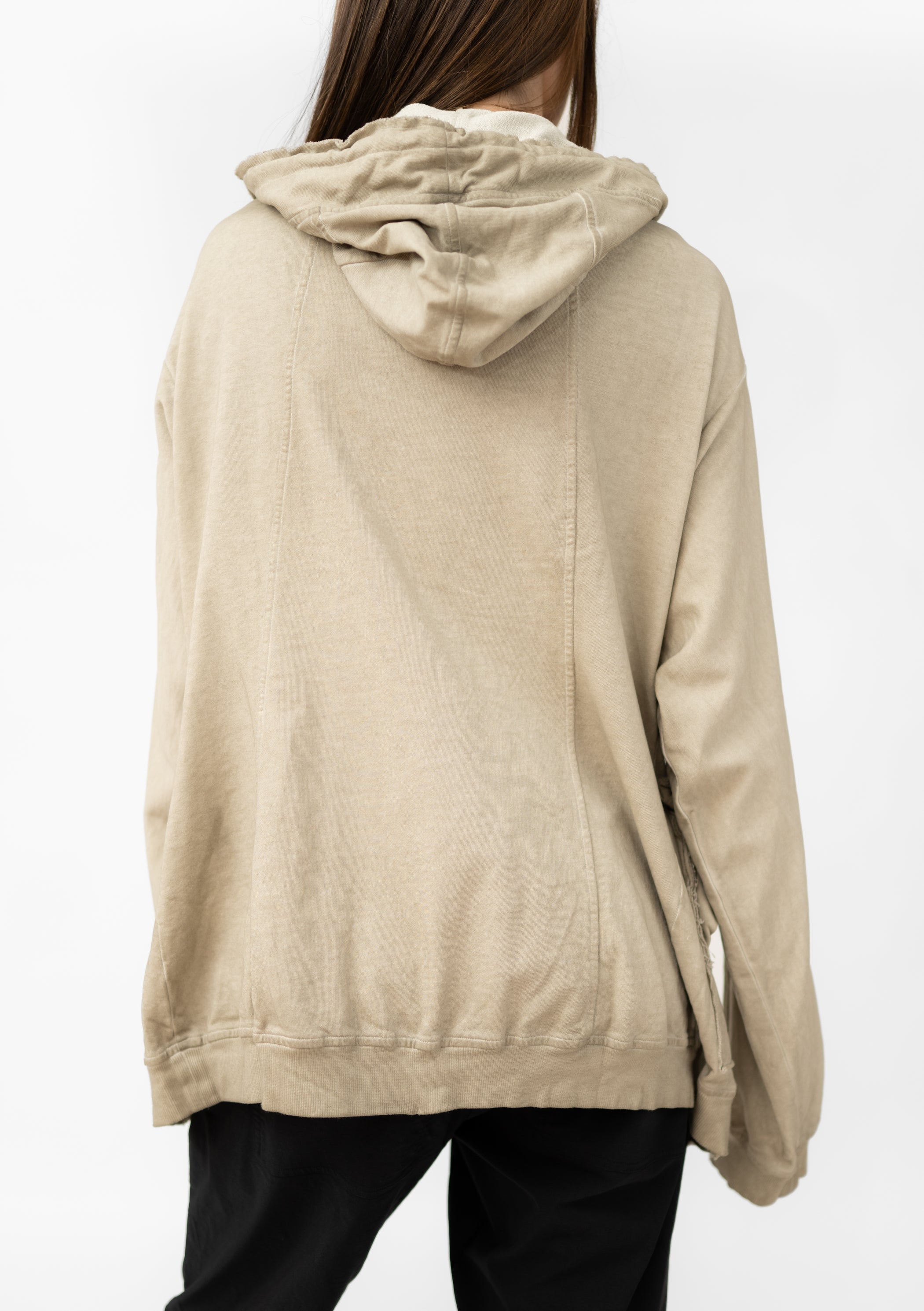 Oversized Layered Jersey Hooded Jacket