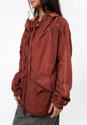 Oversized Layered Jersey Hooded Jacket