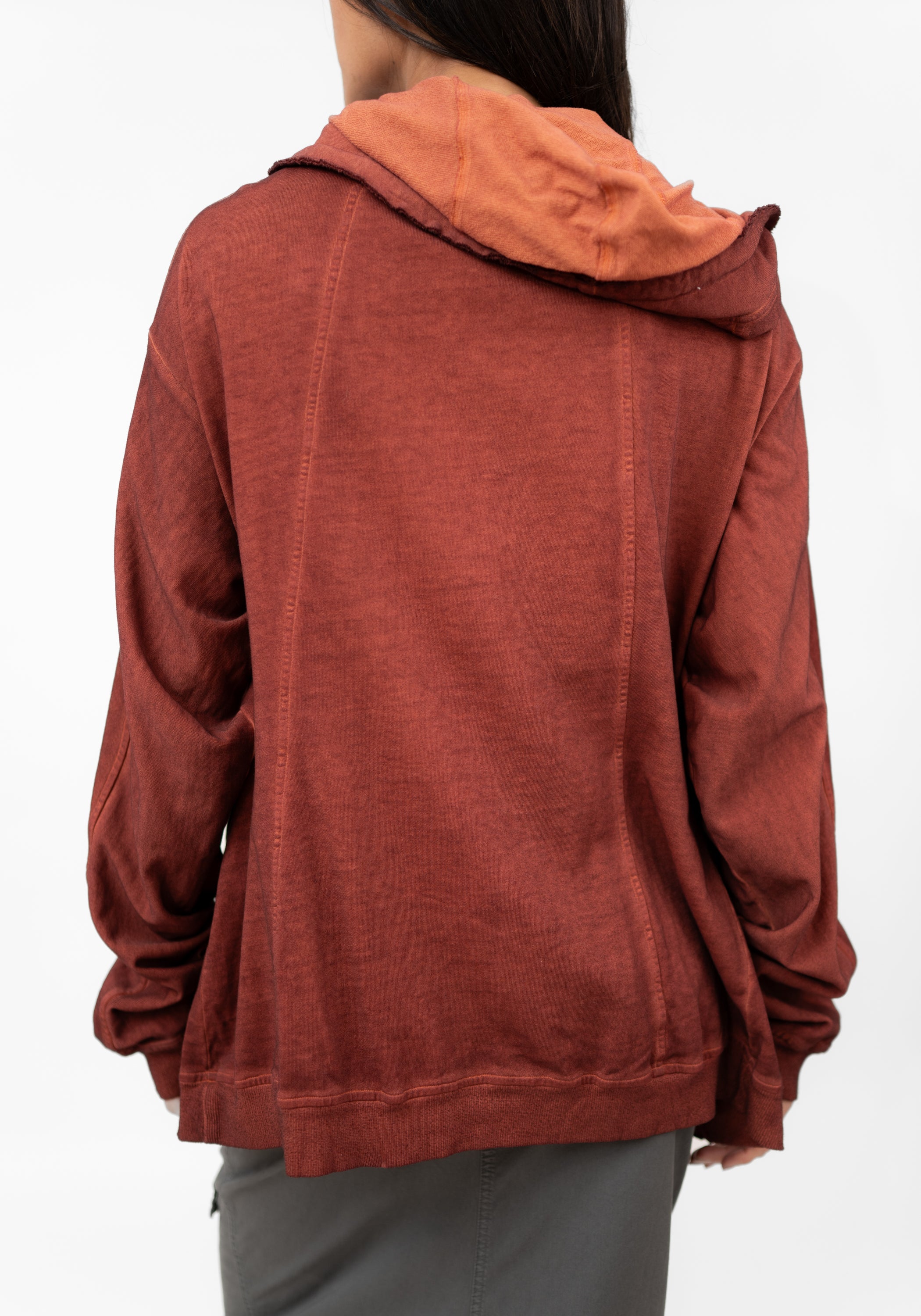 Oversized Layered Jersey Hooded Jacket