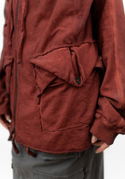 Oversized Layered Jersey Hooded Jacket