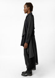 Felted Wool and Cotton Layered Shirt Dress