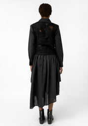 Felted Wool and Cotton Layered Shirt Dress