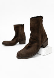 Distressed Brown Leather Bootie