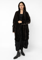 Mocha Velvet Cocoon Coat