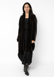 Mocha Velvet Cocoon Coat