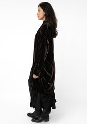 Mocha Velvet Cocoon Coat