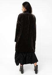 Mocha Velvet Cocoon Coat