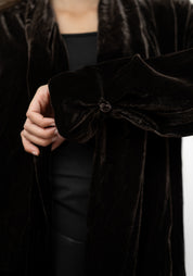 Mocha Velvet Cocoon Coat