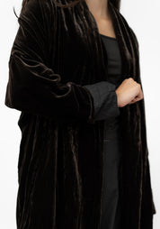 Mocha Velvet Cocoon Coat
