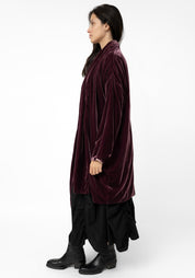 Rosewood Velvet Cocoon Coat