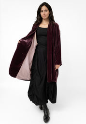 Rosewood Velvet Cocoon Coat