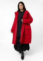 Oversized Hooded Wool Blend Maxi Coat