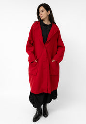 Oversized Hooded Wool Blend Maxi Coat