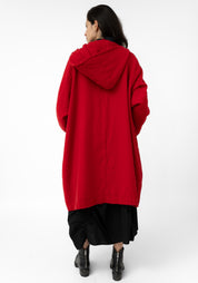 Oversized Hooded Wool Blend Maxi Coat