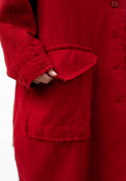 Oversized Hooded Wool Blend Maxi Coat