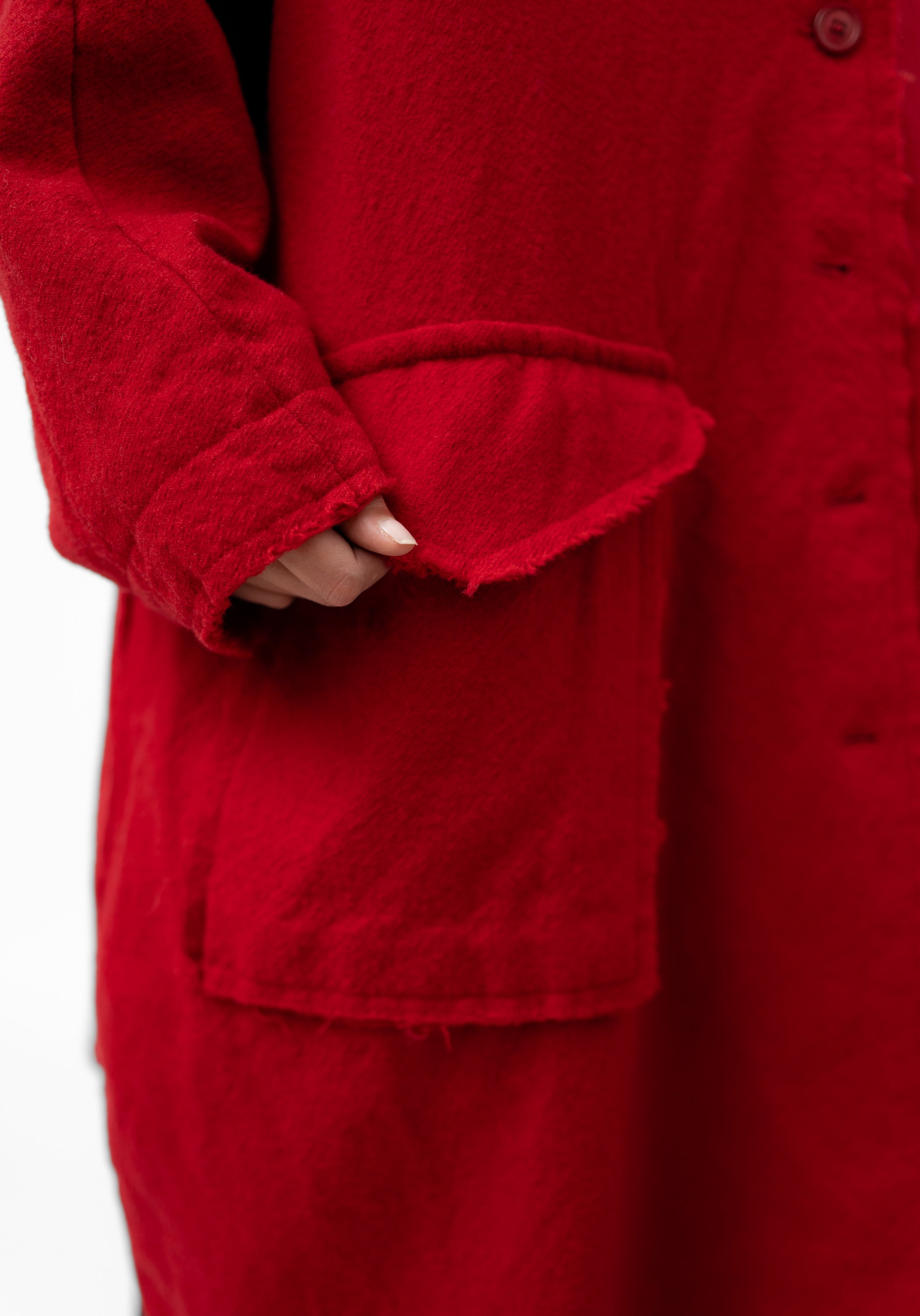 Oversized Hooded Wool Blend Maxi Coat