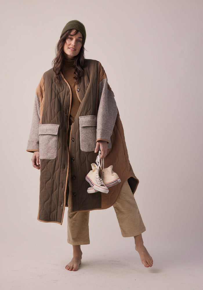 Charles Wool Blend Coat in Brown - The Row