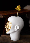 Studio Elica Golden Face Porcelain Vase Sculpture
