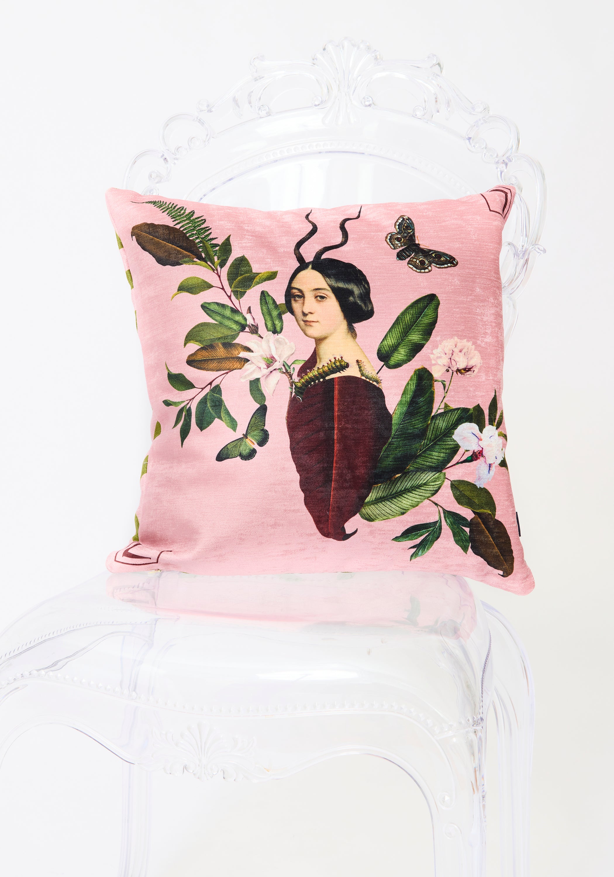 Pink Regina Bestiario Velvet Pillow - December Thieves