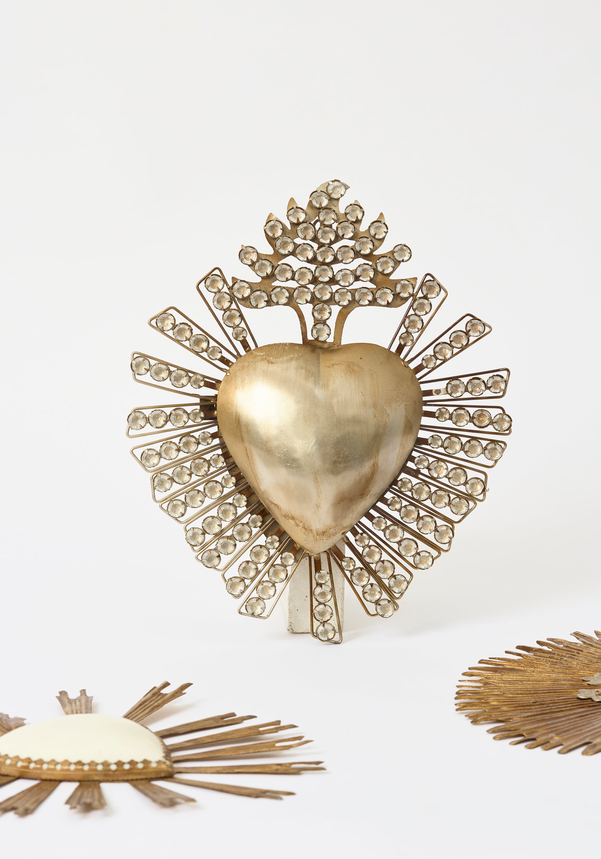 Hidden Closure Jeweled Silver Milagro Heart - December Thieves