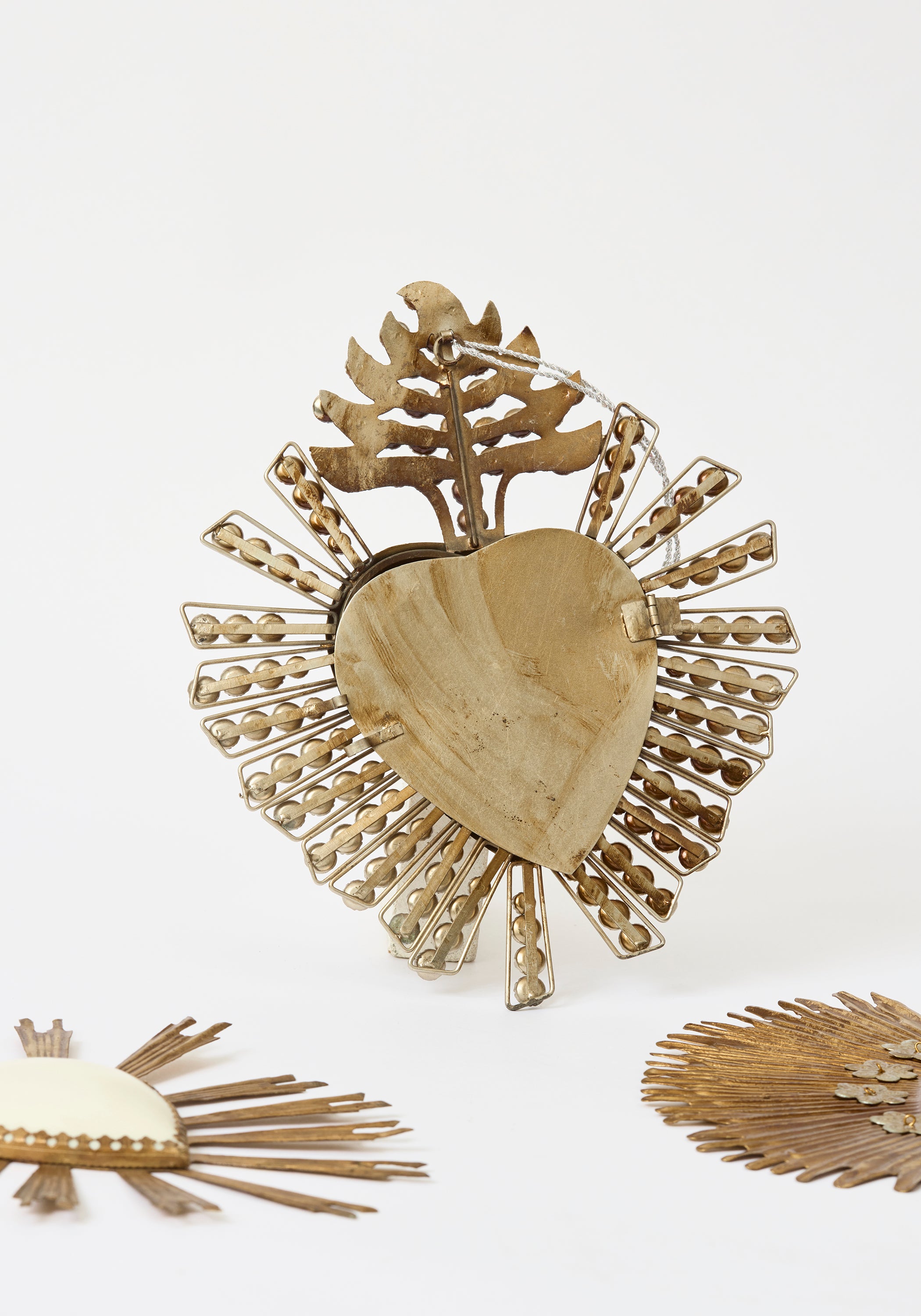 Hidden Closure Jeweled Silver Milagro Heart - December Thieves