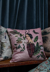 Pink Regina Bestiario Velvet Pillow