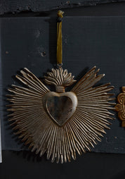 Sunburst Flame Heart Mirror Milagro