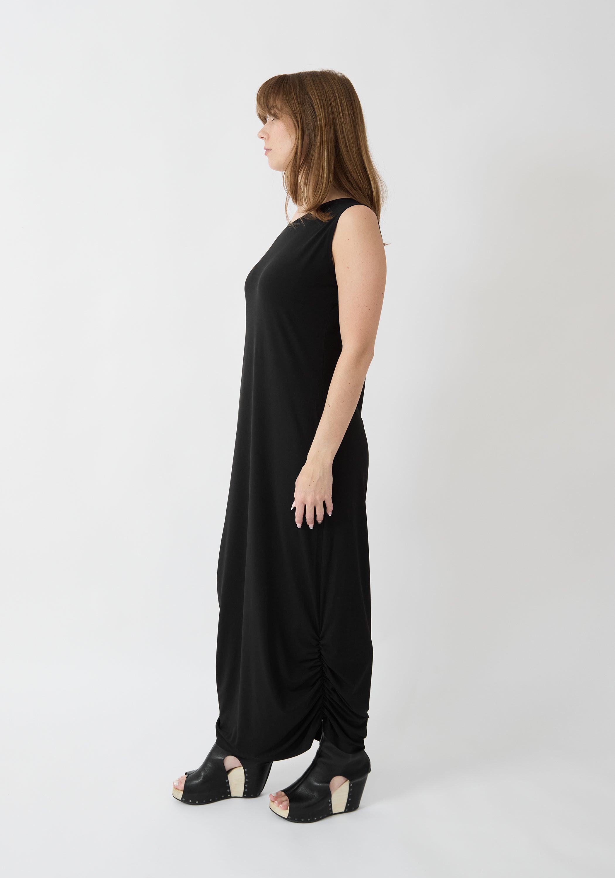 Matte Jersey Ruched Tank Dress