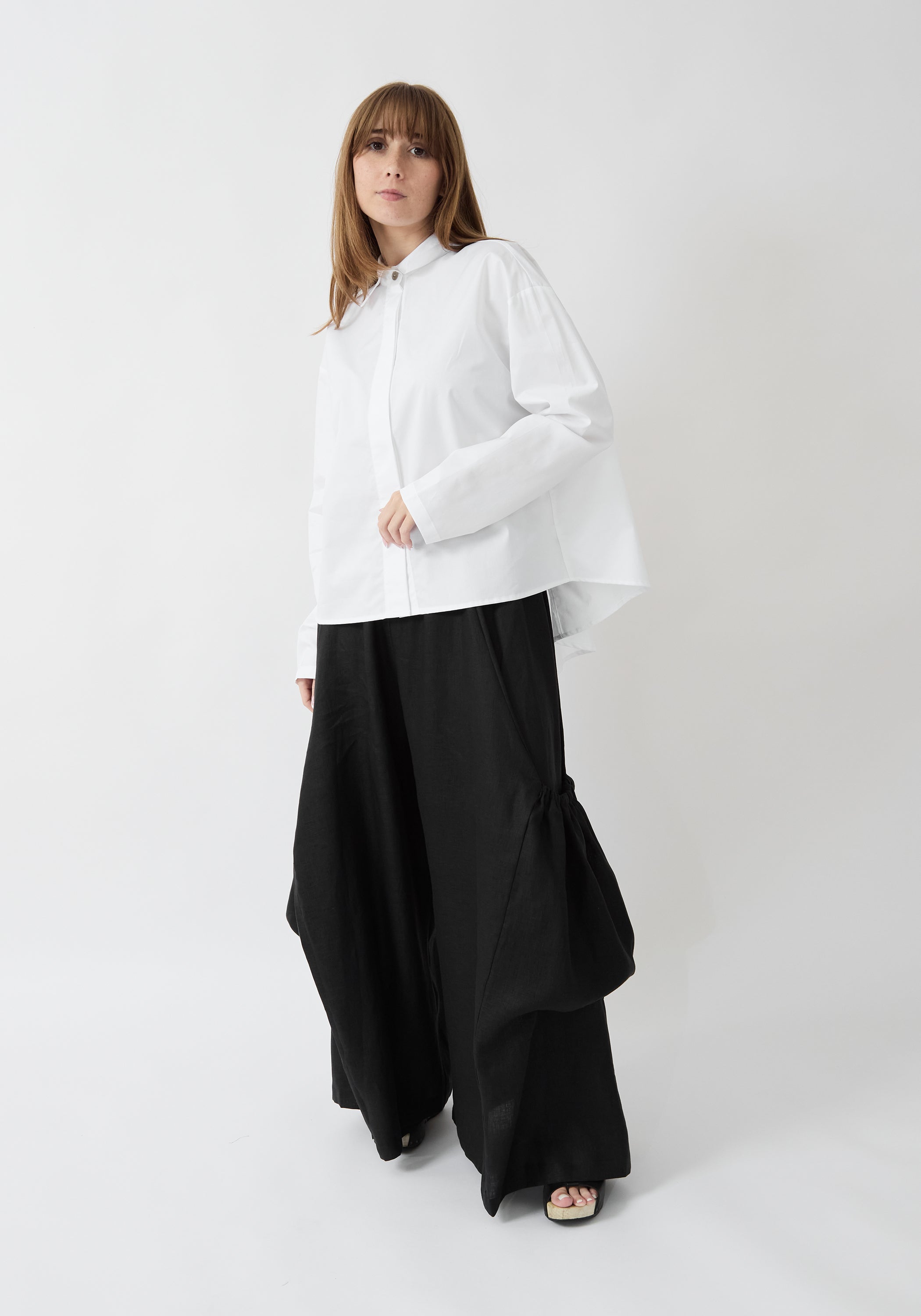 Asymmetric Swing Back Cotton Blouse - December Thieves