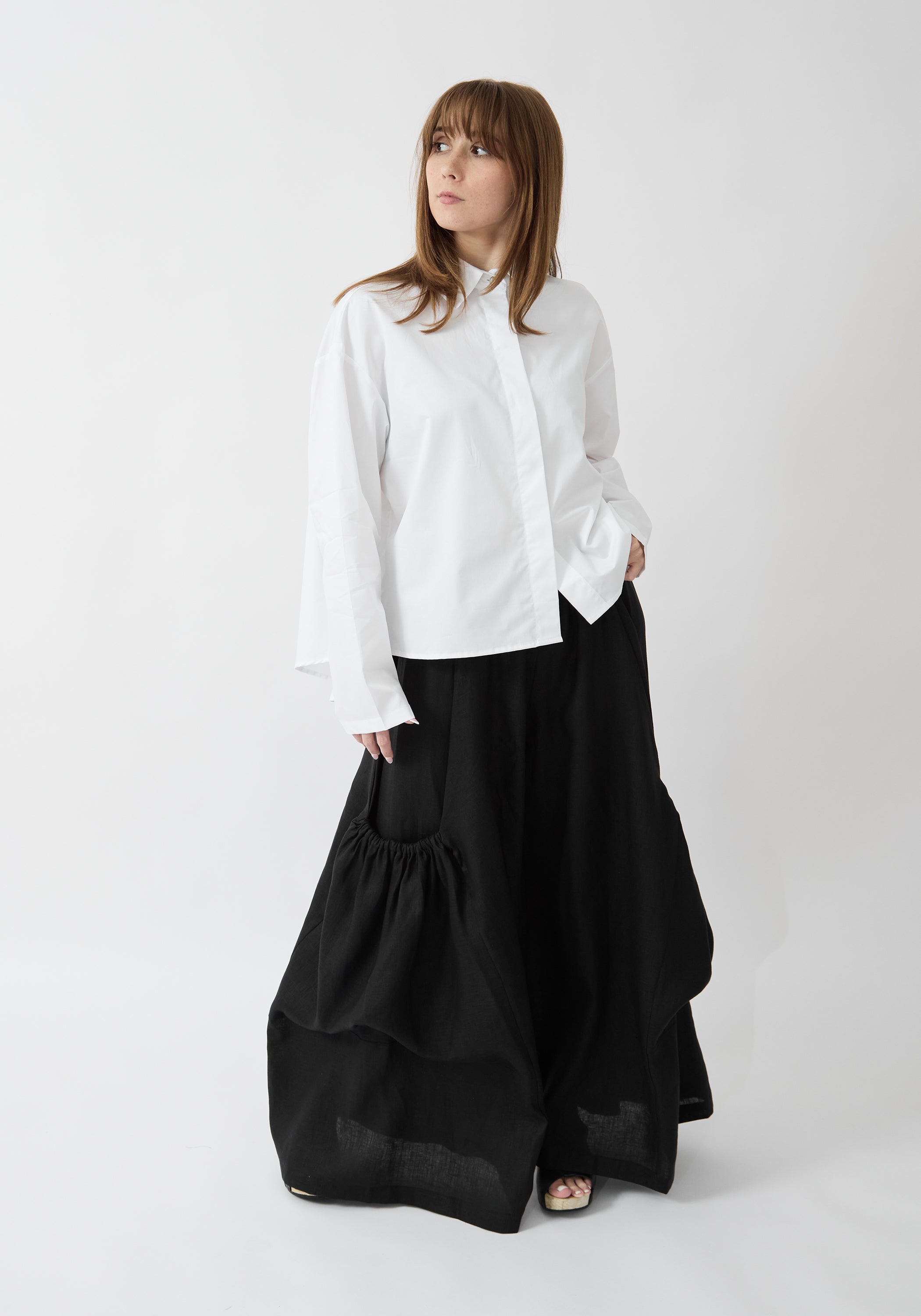 Asymmetric Swing Back Cotton Blouse - December Thieves