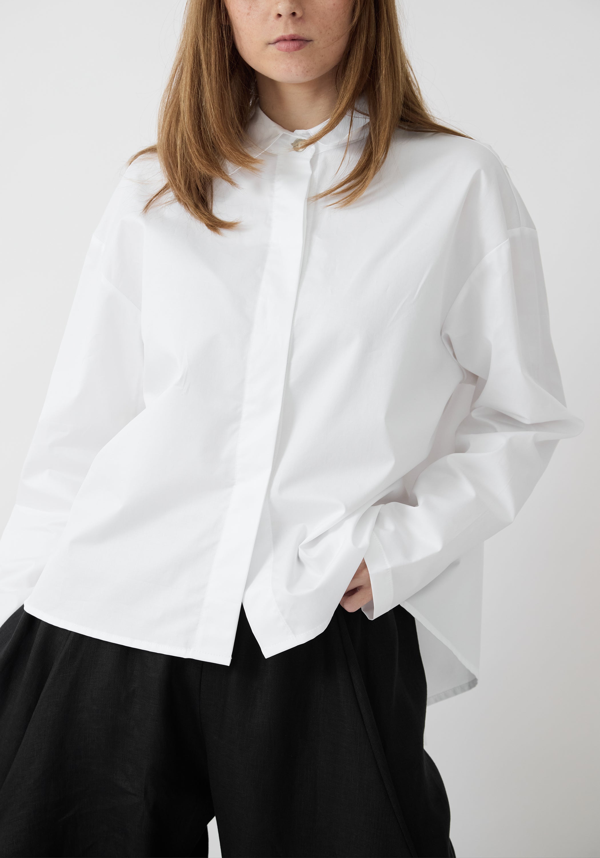 Asymmetric Swing Back Cotton Blouse - December Thieves