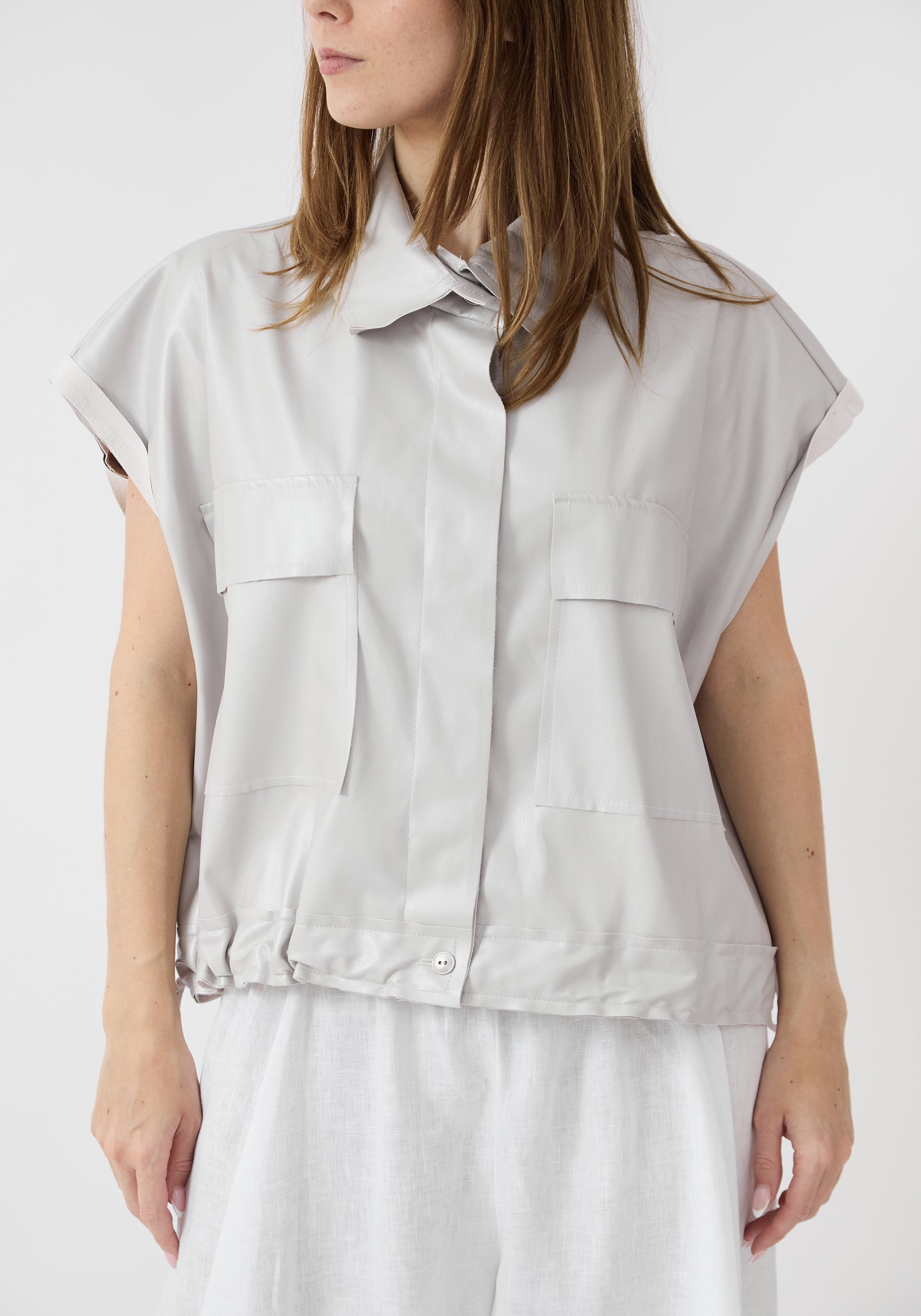 Faux Leather Cargo Vest - December Thieves