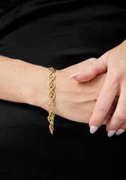 Gold Plated Criss Cross Links Bracelet