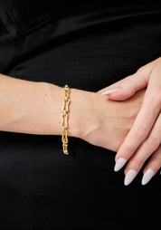Gold Plated Graduated Links Bracelet