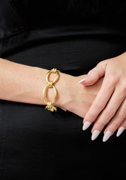 Gold Plated Bold Graduated Links Bracelet