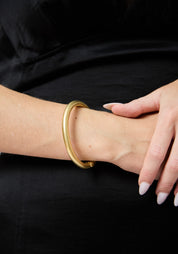 Thick Hinged Gold Plated Cuff Bracelet